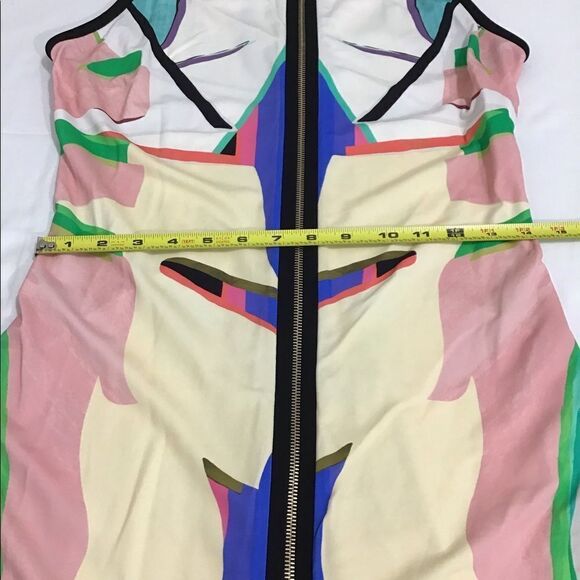Roberto Cavalli Dress Front Zipper Detail Dress Multi Color Knee Length Size 44 - Picture 7 of 12